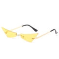 Gafas de sol retro de ojo de gato triangulares con lentes amarillas y montura dorada - Montura Dorada Lentes Amarillas