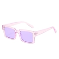 Lunettes de soleil carrées avec monture violette transparente et verres violets - Monture Violette / Verres Violets