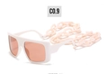 Retro oversized white sunglasses with amber lenses and chunky matching chain strap - Off-white Frame Light Tea Lens