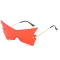 Cyberpunk style red oversized butterfly sunglasses with gold temples on white background - Cat / Standard (Incl. 13% VAT) Gold Frame with Wine Red Lenses