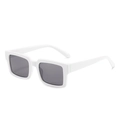 Lunettes de soleil rectangulaires blanches avec verres gris foncé et monture épurée - Monture Blanc Solide Verres Gris