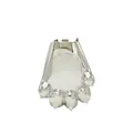 Elegante borsa a mano a zampa d'orso argentata metallizzata con effetto specchio - Argento