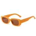 Lunettes de soleil rétro avec monture orange vif et verres marron foncé tendance - Monture Orange Sable Verres Thé