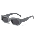 Lunettes de soleil rétro à monture ovale grise avec verres foncés tendance - Monture Grise Verres Gris