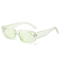 Lunettes de soleil ovales vintage avec monture vert clair transparente et design tendance - Monture Vert Fluorescent Verres Verts