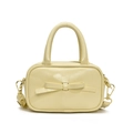 Mini borsa a tracolla crema per bambini con fiocco decorativo e tracolla rimovibile - Giallo