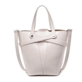 Sac seau rétro blanc crème avec détails rivetés et doubles poignées femme - Blanc Cassé
