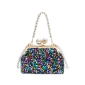 Borsa da sera con paillettes colorate, chiusura a perla e manico in perle finte - Colorato