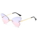 Occhiali da sole a farfalla senza montatura con lenti sfumate rosa e viola - Disponibile / Montatura Oro Lente Sfumata Blu Rosa