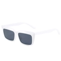 Lunettes de soleil carrées chic avec monture blanche et verres teintés - Monture Blanche Verres Gris