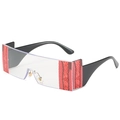 Lunettes de soleil bouclier rectangulaires avec panneaux latéraux à motif serpent rouge - Verres transparents