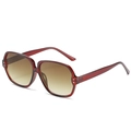 Lunettes de soleil oversize rétro avec monture rouge translucide et verres dégradés - Monture Thé Verres Thé