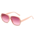 Lunettes de soleil oversize rose corail avec verres dégradés et détails en métal argenté - Monture Rose Verres Rouge Orange