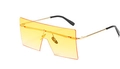 Fashion oversized square sunglasses with translucent yellow lens and gold metal temples - Gold Frame Gradient Yellow