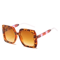 Lunettes de soleil carrées en écaille avec verres dégradés et branches rayées colorées - Monture Écaille Verres Marron