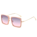 Occhiali da sole quadrati oversize con montatura rosa cipria e lenti viola sfumate - Taglia unica / Montatura Rosa Lenti Rosa Grigio