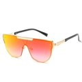 Occhiali da sole oversize senza montatura con lenti sfumate arancio-rosa e montatura oro - Disponibile / Montatura Oro Rosso Sfumato