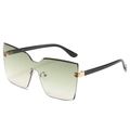 Lunettes de soleil sans monture avec verres dégradés verts et charnières dorées - Monture Noire Verres Vert Dégradé