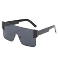 Oversized rimless square sunglasses with grey lenses and thick black frames for women - Black Frame Grey Lens