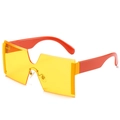 Gafas de sol sin montura extragrandes con cristales amarillos y patillas naranja vivo - Montura Amarilla Lentes Amarillas