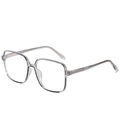 Classic square transparent gray anti-blue light glasses with minimalist frame - Transparent Gray