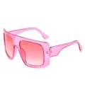 Stylish pink oversized square sunglasses with gradient lenses on a white background - Red Frame Gradient Red