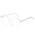 Modern transparent square frame glasses with anti-blue light lenses for students - Clear