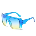 Translucent blue oversized sunglasses with stylish blue to yellow gradient lenses - Blue and Yellow Frame Blue Yellow Lens