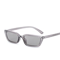 Lunettes de soleil rétro rectangulaires avec monture gris violet translucide et verres - Monture Grise Verres Gris