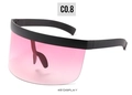 Übergroße Sonnenbrille mit schwarzem Rahmen und rosa Verlaufsgläsern im 45-Grad-Winkel - Schwarzer Rahmen Rosa