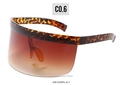 Occhiali da sole retrò oversize tartarugati con lenti sfumate marroni e design avvolgente - Montatura Tartarugata Lente Tè