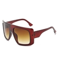Oversized square sunglasses featuring dark red amber frames and brown gradient lenses - Tea Frame Gradient Tea Lens