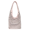 Borsa rosa a mezzaluna sottobraccio con borchie argentate in stile punk moda - Rosa