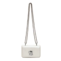 Minimalist cream white crossbody chain bag with unique silver keyhole lock closure - Small / Off White