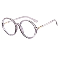 Montatura per occhiali tonda oversize lavanda retrò con cerniere in metallo premium - Grigio Trasparente Lenti Trasparenti Anti-Luce Blu