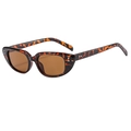 Lunettes de soleil carrées en écaille de tortue tendance avec verres bruns et détails métal - Monture Écaille