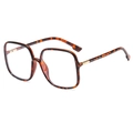 Classic tortoise shell square frame glasses with gold metal accents and clear lenses - Demi