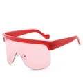 Fashion oversized wrap-around sunglasses with red frame and pink lens for men and women - Red Frame Pink Lens (C0.2)
