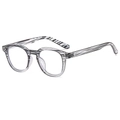 Lunettes anti-lumière bleue effet marbre gris avec rivets métalliques sur fond blanc - Rayé Gris