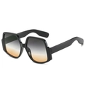 Lunettes de soleil oversize noires avec verres dégradés gris-orangé tendance - Monture Noire Verres Vert Jaune