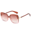 Occhiali da sole quadrati vintage con montatura ambra sfumata e lenti marroni - Montatura Rosa Tè Lenti Tè