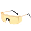 Lunettes de soleil oversize orange sans monture avec branches dorées et monture plate - Monture Dorée Jaune Océan