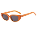 Lunettes de soleil œil de chat rétro avec monture orange vif et verres anti-UV - Gelée Orange Gris