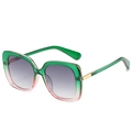Occhiali da sole squadrati oversize con montatura sfumata verde-rosa e lenti grigie - Montatura Verde Rosa Lente Grigia
