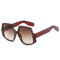 Lunettes de soleil rectangulaires en monture brun rouge avec verres dégradés thé - Monture Thé Verres Thé
