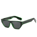 Modern rectangular sunglasses featuring a bold black frame with lime green inner accents - Black Green Frame Black Lens