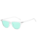 Fashionable square sunglasses featuring a transparent frame and mint green lenses - Ready Stock / Transparent Frame Green Lens