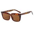Classic tortoise shell square frame sunglasses with brown lenses in 45-degree view - Tortoise Frame Tea Lens
