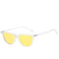 Stylish transparent frame sunglasses with vintage yellow lenses and metal rivet details - Ready Stock / Clear Frame Yellow Lens