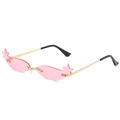 Star-shaped sunglasses with pink lenses and gold metal frame for party fashion - Gold Frame Pink Lenses